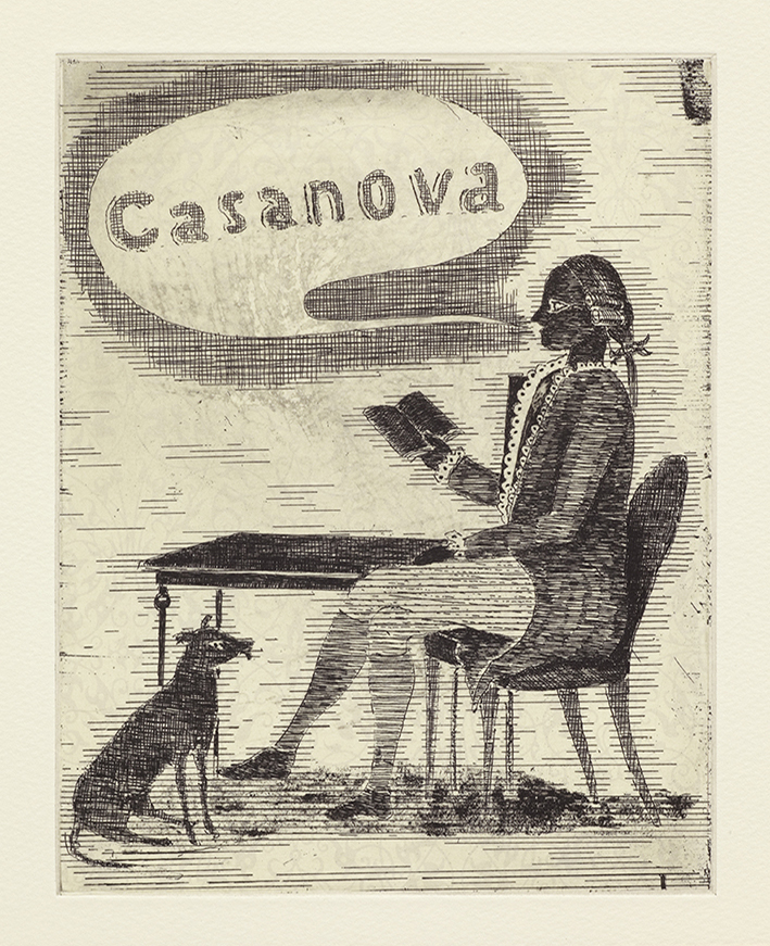 (Life and Loves of) Casanova (Inventing the National Lottery), 34 x 28.5 cm, Etching, 2014