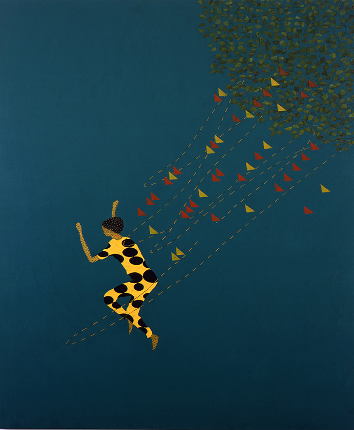 Leap from the Judas Tree, 190 x 159.5 cm, Oil on Linen, 2005, Private Collection