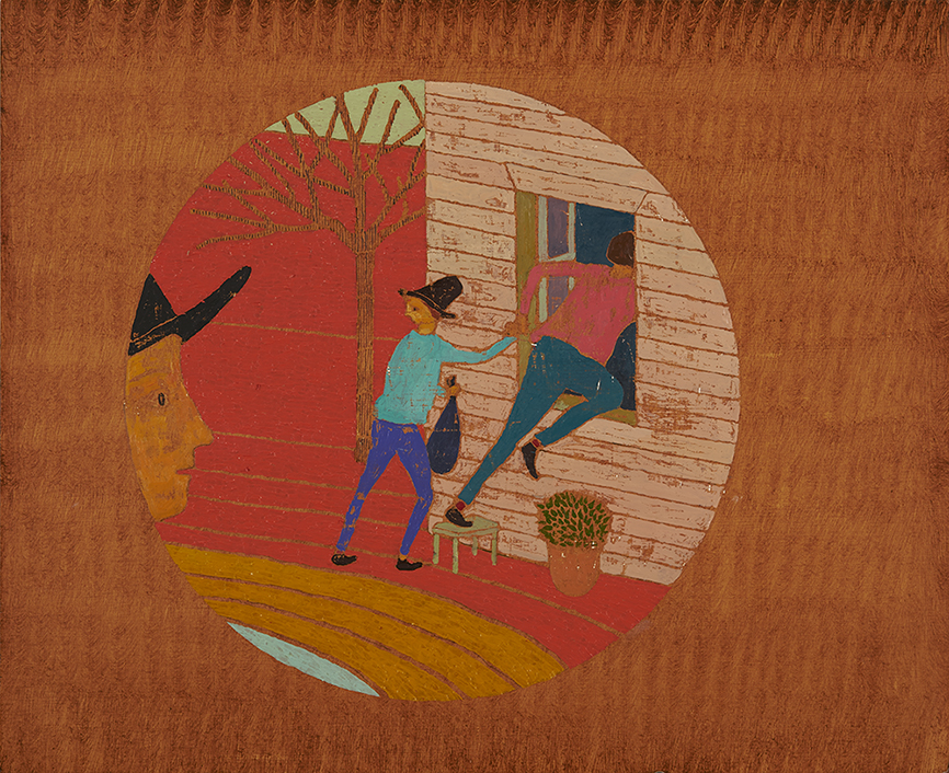 House Burglar, 39 x 48 cm, Oil on Panel, 2015, Stephen Chambers Studio