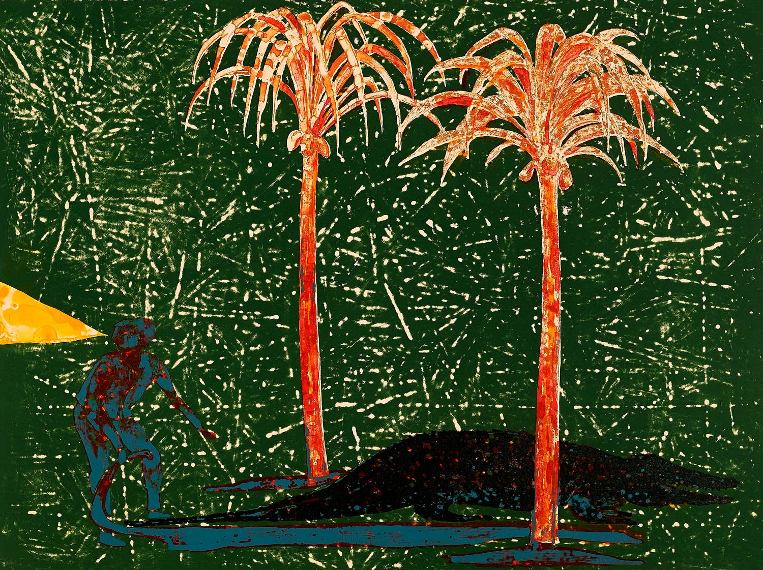 Stealing Shadows (Crocodile), 45 x 60 cm, 7-Colour Lithograph