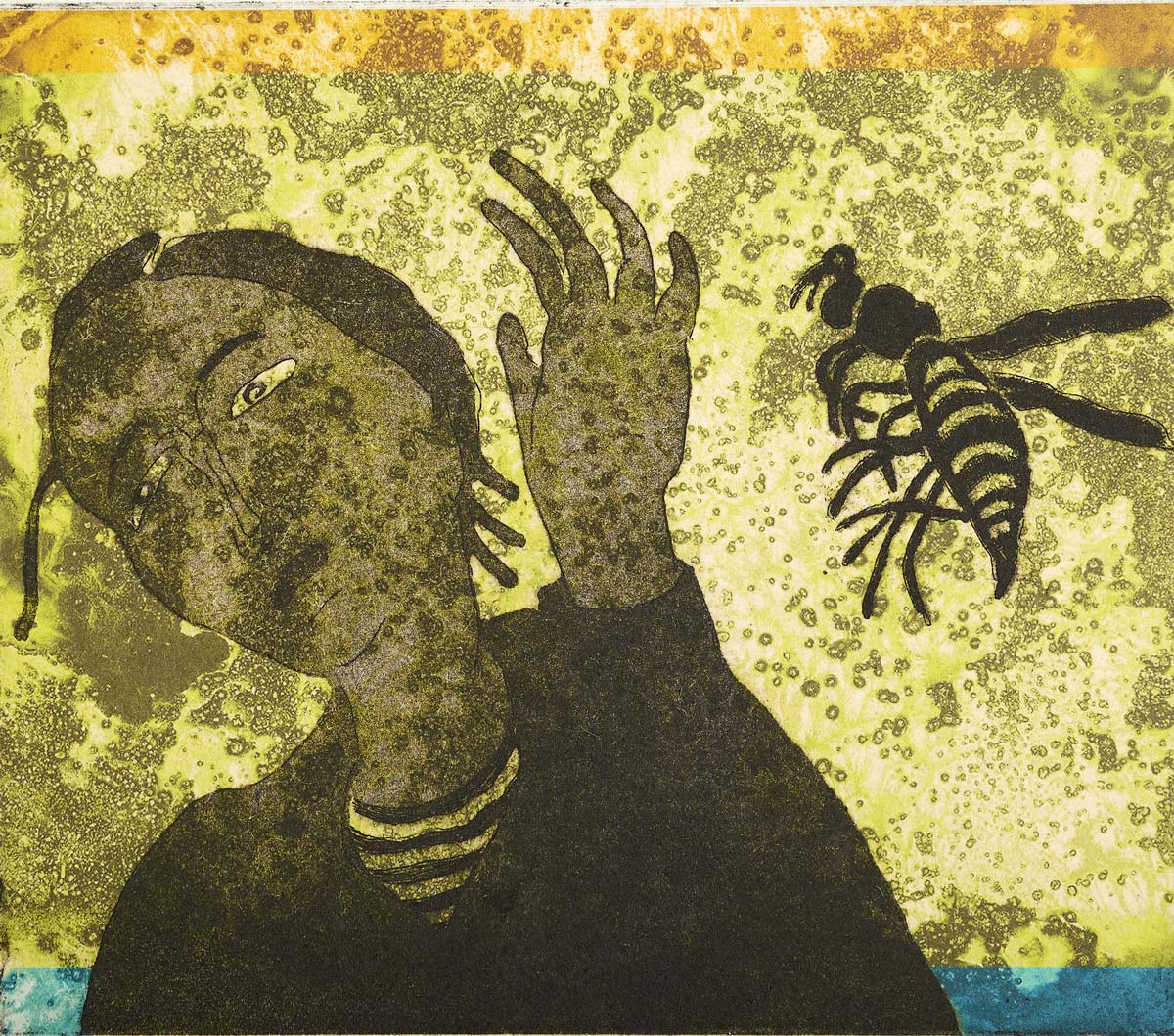 I Bite & Sting (Hornet), 26 x 27 cm, Colour Etching, 2020