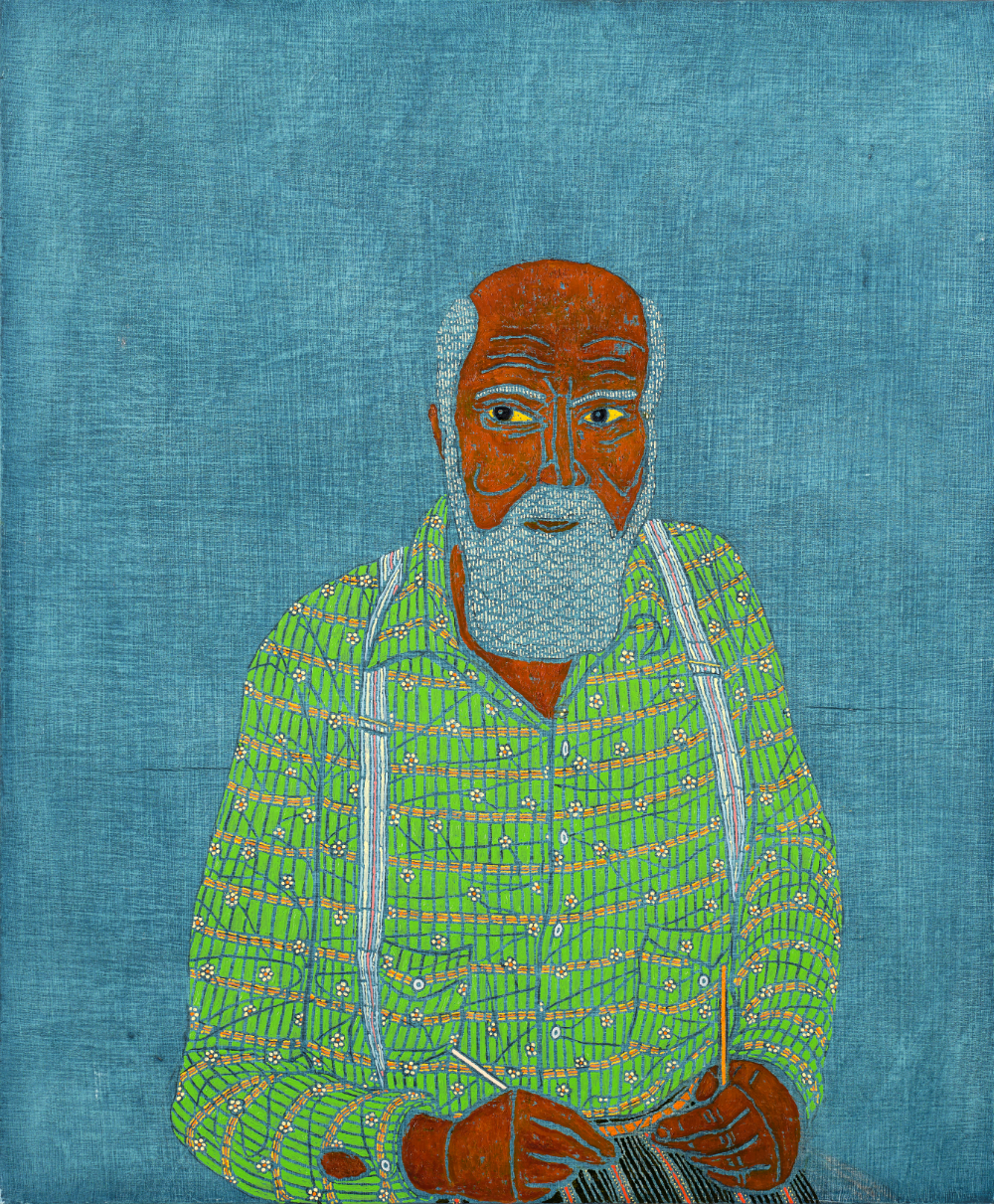 The Outliers (Portrait of Bill Traylor), 58 x 48 cm, Oil on Panel, 2022, Private Collection