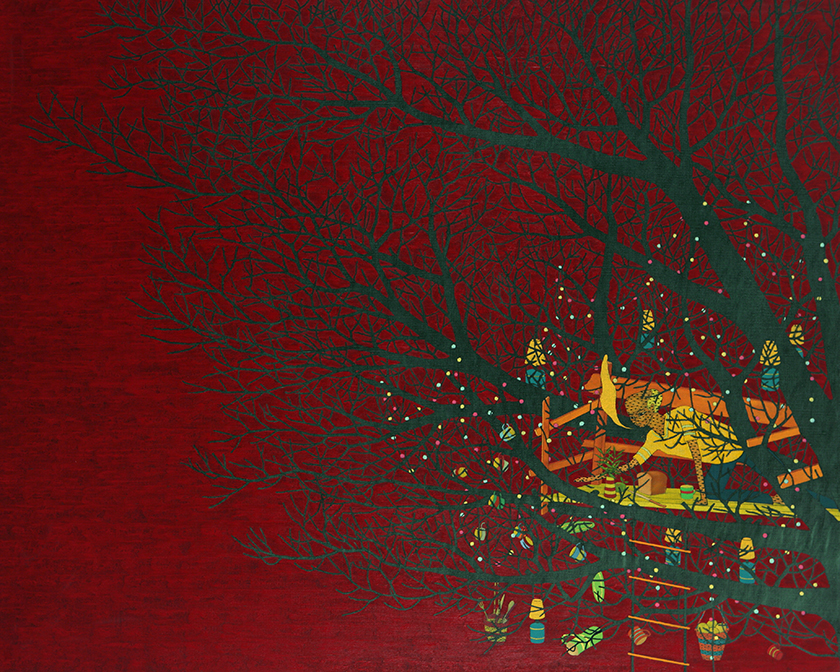 Treehouse, 160 x 200 cm, Oil on Linen, 2006, Private Collection